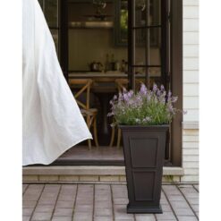 Veradek Brixton Series 26 in. Tall Black Plastic Planter (2-Pack)