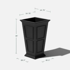 Veradek Brixton Series 26 in. Tall Black Plastic Planter (2-Pack)