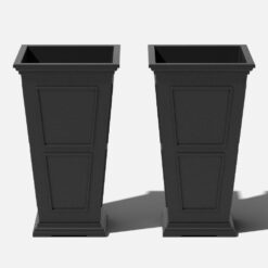 Veradek Brixton Series 26 in. Tall Black Plastic Planter (2-Pack)