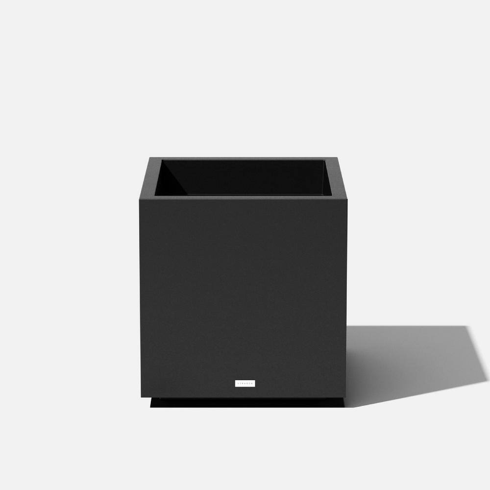 Veradek Cube 22 in. Square Black Plastic Planter