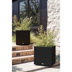 Veradek Cube 22 in. Square Black Plastic Planter