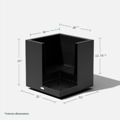 Veradek Cube 22 in. Square Black Plastic Planter