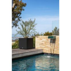 Veradek Cube 22 in. Square Black Plastic Planter