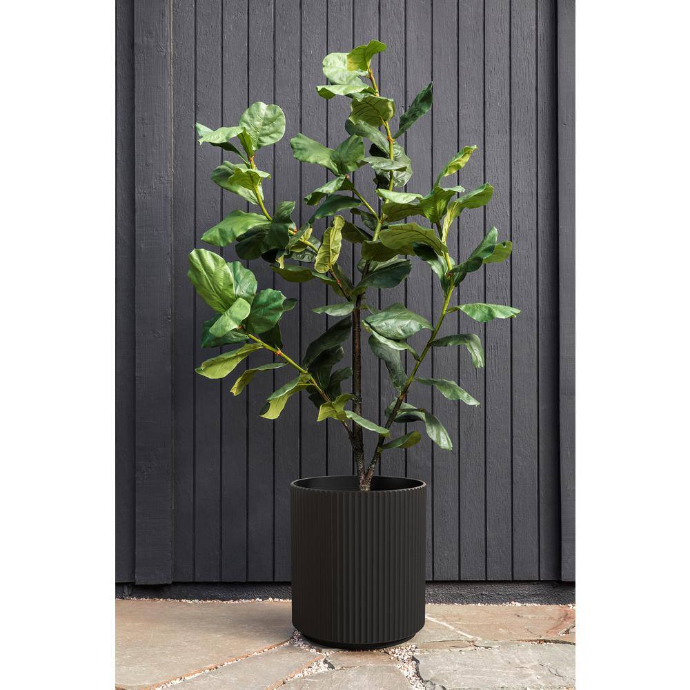 Veradek Demi 20 in. Round Black Plastic Planter (2 Pack)