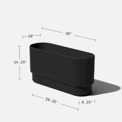 Veradek Demi 30 in. Rectangular Black Plastic Long Planter (2-Pack)