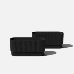 Veradek Demi 30 in. Rectangular Black Plastic Long Planter (2-Pack)