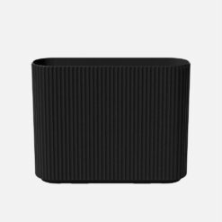 Veradek Demi Series Span 36 in. Rectagular Plastic-Stone Planter-(Black)