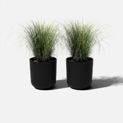 Veradek Kona 20 in. Round Black Plastic Planter (2-Pack)