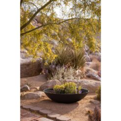 Veradek Lane Bowl 32 in. Black Plastic Round Planter (2-Pack)