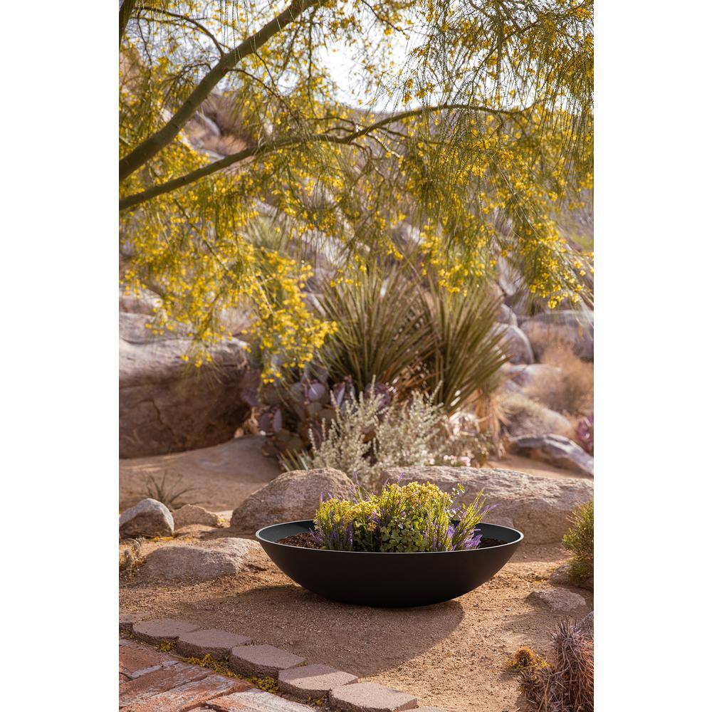 Veradek Lane Bowl 32 in. Black Plastic Round Planter (2-Pack)