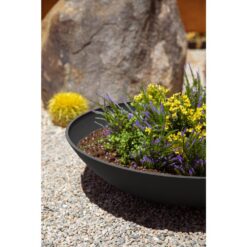 Veradek Lane Bowl 32 in. Black Plastic Round Planter (2-Pack)