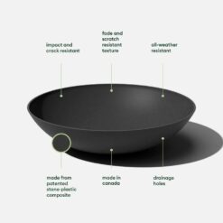 Veradek Lane Bowl 32 in. Black Plastic Round Planter (2-Pack)