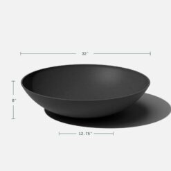 Veradek Lane Bowl 32 in. Black Plastic Round Planter (2-Pack)