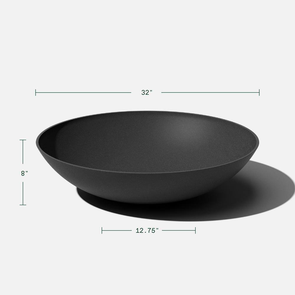 Veradek Lane Bowl 32 in. Black Plastic Round Planter (2-Pack)