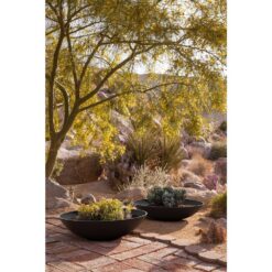Veradek Lane Bowl 32 in. Black Plastic Round Planter (2-Pack)