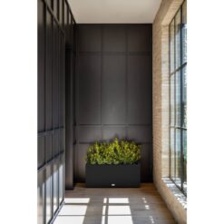 Veradek Long Box 38 in. Black Plastic Rectangular Planter