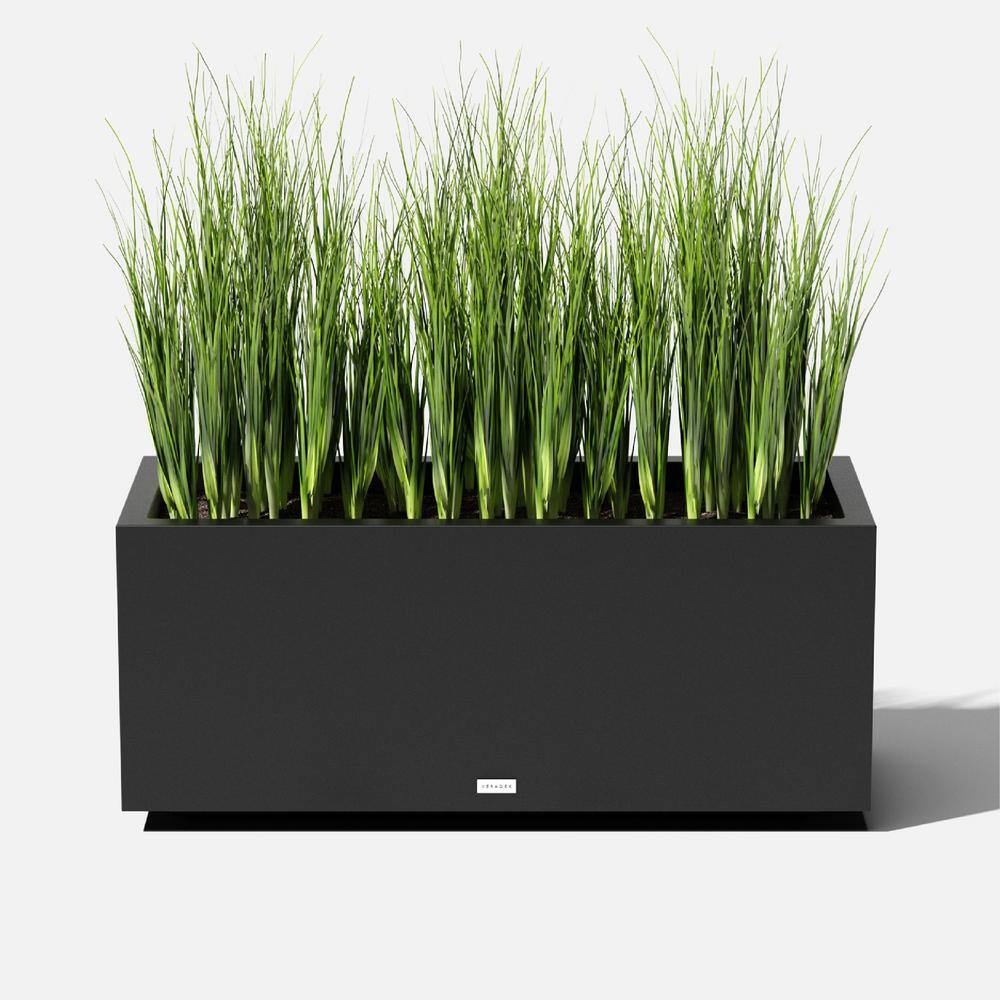 Veradek Long Box 38 in. Black Plastic Rectangular Planter