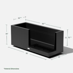 Veradek Long Box 38 in. Black Plastic Rectangular Planter