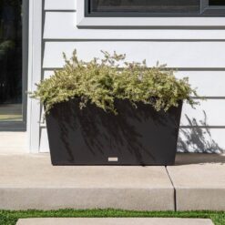 Veradek Midori 39 in. Black Trough Plastic Planter