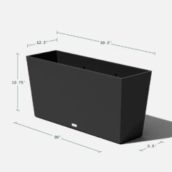 Veradek Midori 39 in. Black Trough Plastic Planter (2-Pack)