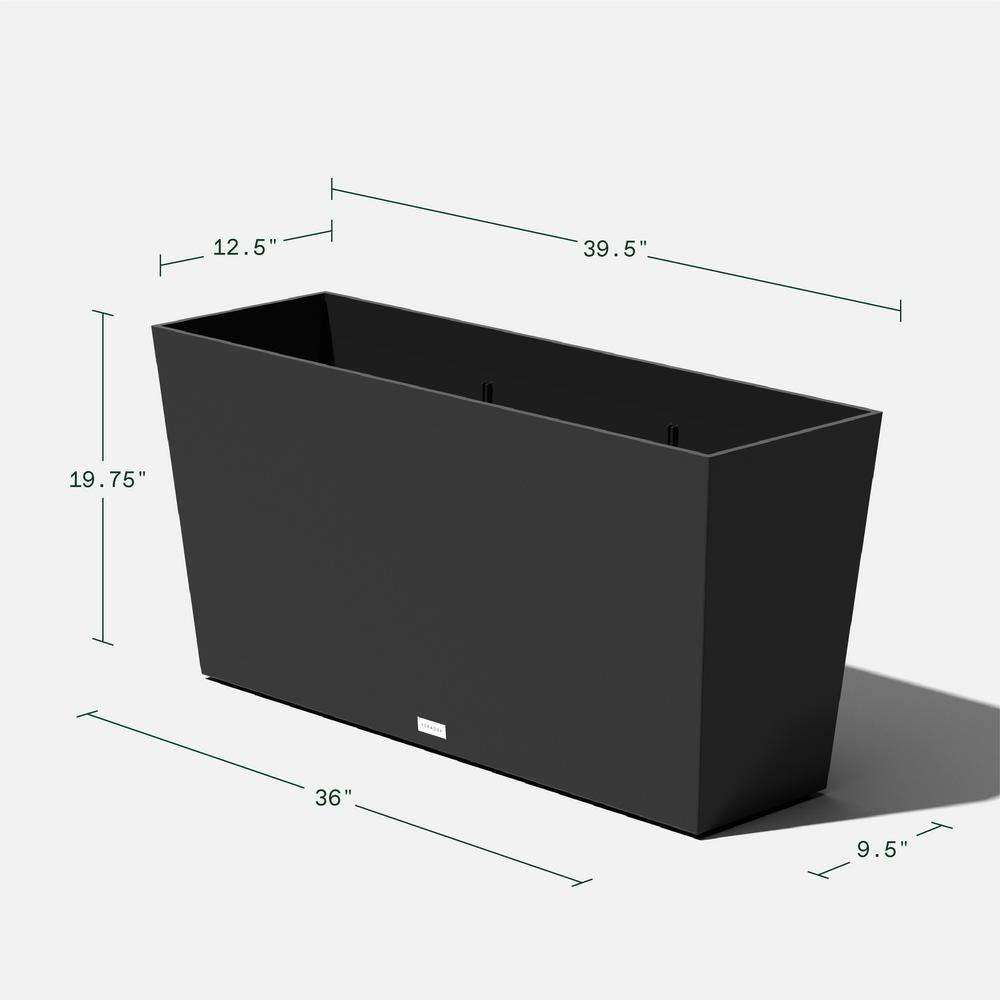 Veradek Midori 39 in. Black Trough Plastic Planter (2-Pack)