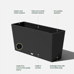 Veradek Midori 39 in. Black Trough Plastic Planter (2-Pack)