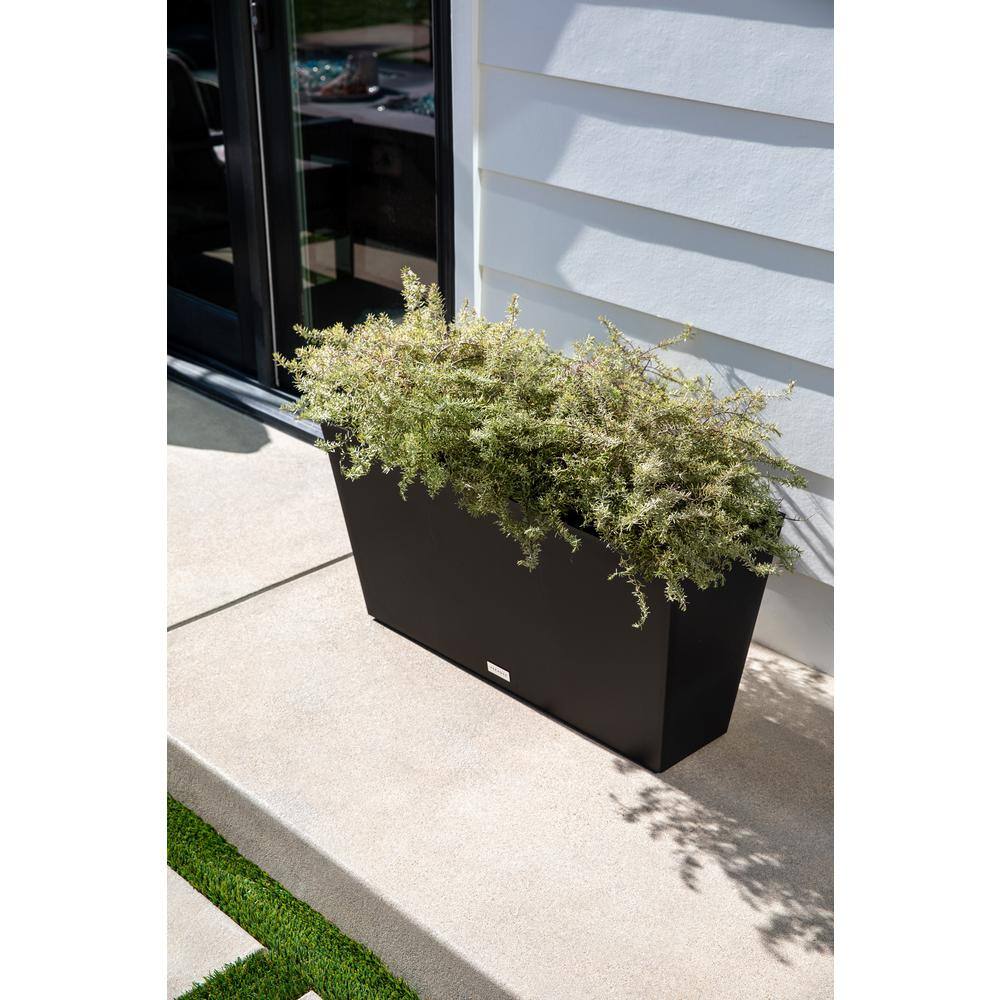 Veradek Midori 39 in. Black Trough Plastic Planter