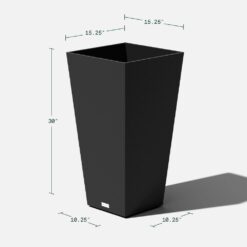 Veradek Midland 30 in. Black Plastic Tall Square Planter (2-Pack)