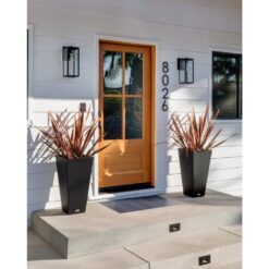 Veradek Midland 30 in. Black Plastic Tall Square Planter (2-Pack)