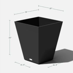 Veradek Nobleton 22 in. Black Plastic Square Planter (2-Pack)