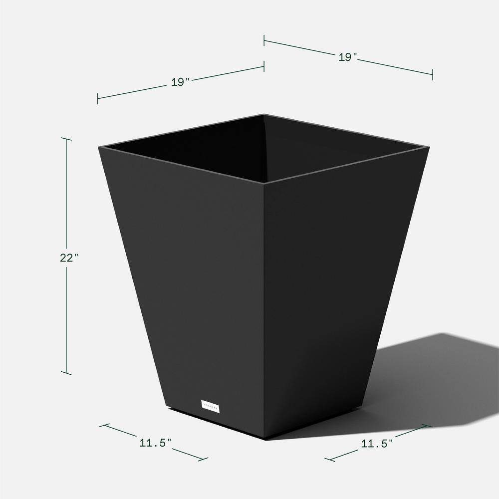Veradek Nobleton 22 in. Black Plastic Square Planter (2-Pack)