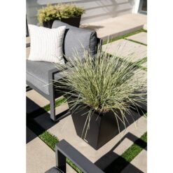 Veradek Nobleton 22 in. Black Plastic Square Planter (2-Pack)