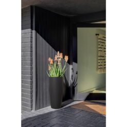 Veradek Selena 28 in. Black Plastic Pot Planter (2-Pack)