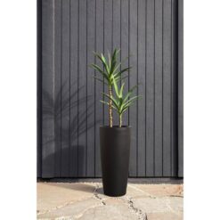 Veradek Selena 28 in. Black Plastic Pot Planter (2-Pack)