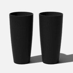 Veradek Selena 28 in. Black Plastic Pot Planter (2-Pack)
