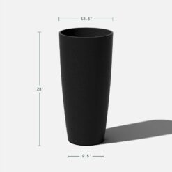 Veradek Selena 28 in. Black Plastic Pot Planter (2-Pack)