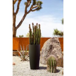 Veradek Selena 28 in. Black Plastic Pot Planter (2-Pack)