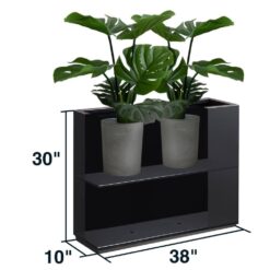 Wallowa Long Box Metal Rectangular Planter in Black