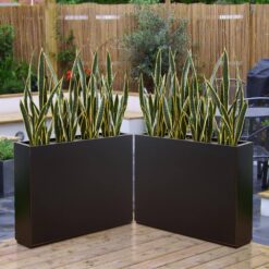 Wallowa Long Box Metal Rectangular Planter in Black