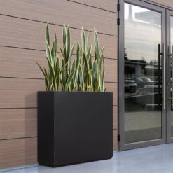Wallowa Long Box Metal Rectangular Planter in Black
