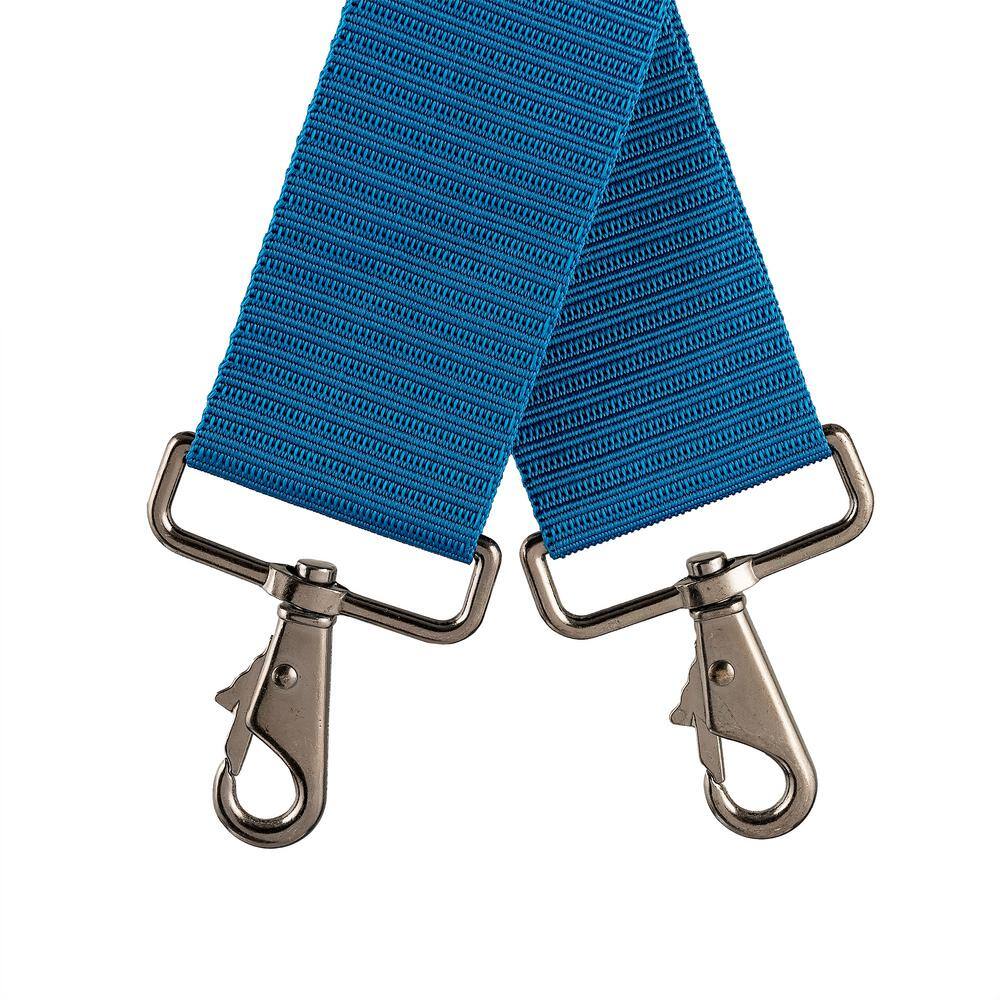 BUCKET BOSS 2-Bag Hybrid Suspension Rig Work Tool Belt with Suspenders in Blue