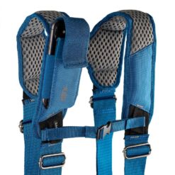 BUCKET BOSS 2-Bag Hybrid Suspension Rig Work Tool Belt with Suspenders in Blue