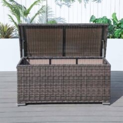 Feiman 273 Gal. Wicker Brown Steel Frame Deck Box