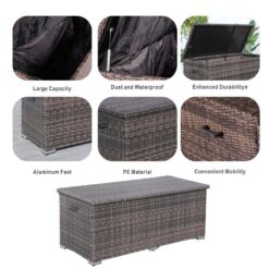 Feiman 273 Gal. Wicker Brown Steel Frame Deck Box