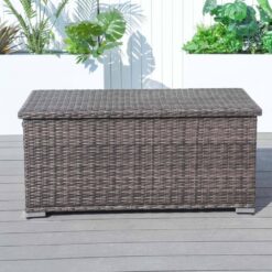 Feiman 273 Gal. Wicker Brown Steel Frame Deck Box