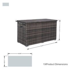 Feiman 273 Gal. Wicker Brown Steel Frame Deck Box