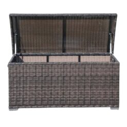 Feiman 273 Gal. Wicker Brown Steel Frame Deck Box