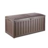 Keter Glenwood 101 Gal. Durable Resin Plastic Deck Box Outdoor Storage For Patio Lawn and Garden, Brown