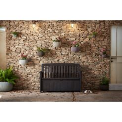 Keter Patio 60 Gal. Brown Resin Outdoor Storage Bench