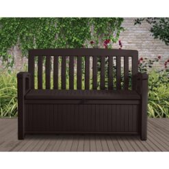 Keter Patio 60 Gal. Brown Resin Outdoor Storage Bench